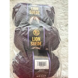 Lion Brand Lion Suede Yarn Eggplant Color‎ 147 Lot 0117H 3 Skeins Total